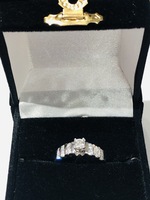  14K WHITE GOLD, DIAMOND RING